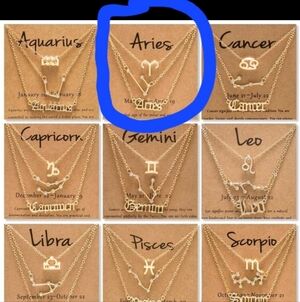 Aries 3-Piece Set Zodiac Necklace
